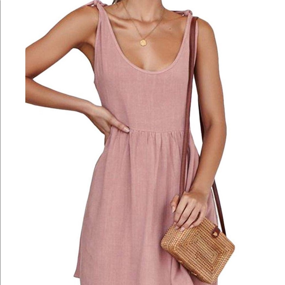 Pink empire waist dress